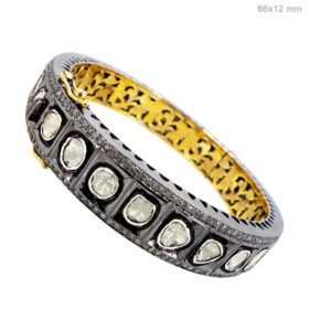 polki bracelet 8.5 Tcw  Rose Cut Diamond 925 Sterling Silver victorian jewelry