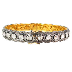 vintage bracelets 16 Tcw  Rose Cut Diamond 925 Sterling Silver vintage style jewelry