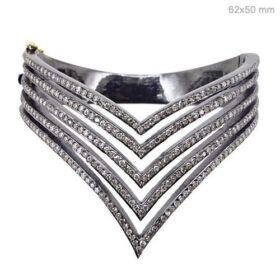 victorian bracelet 3.2 Tcw  Rose Cut Diamond 925 Sterling Silver vintage diamond jewelry