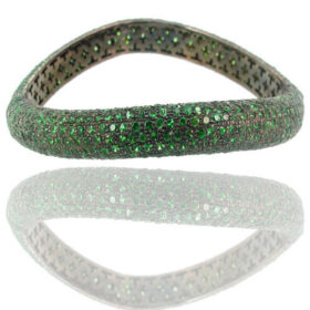 antique bracelets 16 Tcw Emerald Rose Cut Diamond 925 Sterling Silver vintage style jewelry