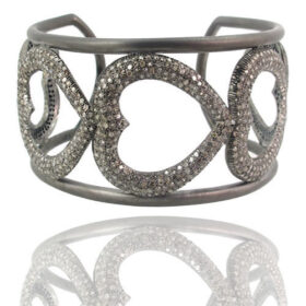 polki bracelet 11 Tcw  Rose Cut Diamond 925 Sterling Silver vintage diamond jewelry