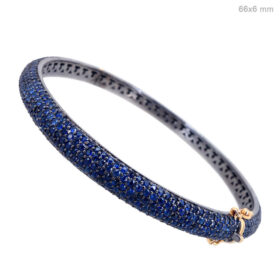 vintage bracelets 8 Tcw blue sapphire Rose Cut Diamond 925 Sterling Silver art deco jewelry