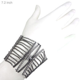 polki bracelet 4 Tcw  Rose Cut Diamond 925 Sterling Silver vintage jewelry