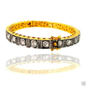 vintage bracelets 2.8 Tcw  Rose Cut Diamond 925 Sterling Silver vintage style jewelry