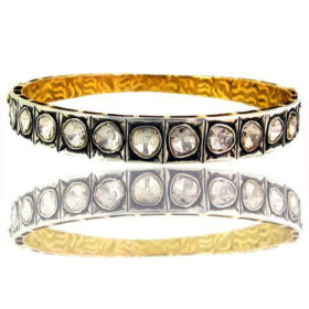 antique bracelets 1.2 Tcw  Rose Cut Diamond 925 Sterling Silver art deco jewelry