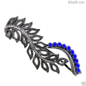 polki bracelet 6 Tcw Sapphire Rose Cut Diamond 925 Sterling Silver art deco jewelry