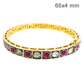 vintage bracelets 5.55 Tcw Ruby Rose Cut Diamond 925 Sterling Silver vintage jewelry