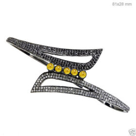 polki bracelet 3.1 Tcw  Rose Cut Diamond 925 Sterling Silver fine antique jewelry
