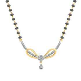 Adorable mangalsutra 0.243 Ct Diamond Solid 14K Yellow Gold