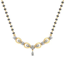 Flawless mangalsutra designs 0.29 Ct Diamond Solid 14K Yellow Gold