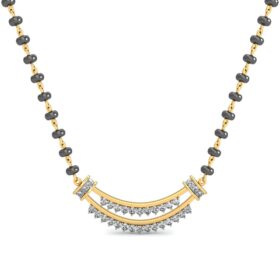 Stunning diamond mangalsutra 0.296 Ct Diamond Solid 14K Yellow Gold