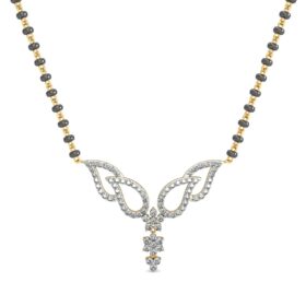 Casual mangalsutra designs latest 0.612 Ct Diamond Solid 14K Yellow Gold