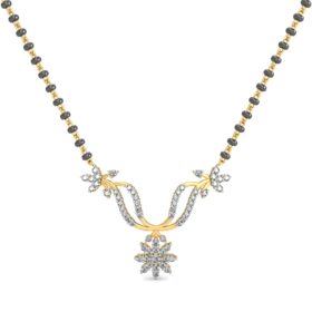 Designer mangalsutra designs 0.835 Ct Diamond Solid 14K Yellow Gold