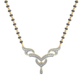 Elegant mangalsutra 0.28 Ct Diamond Solid 14K Yellow Gold