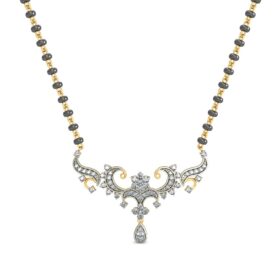 Flawless mangalsutra designs 0.52 Ct Diamond Solid 14K Yellow Gold
