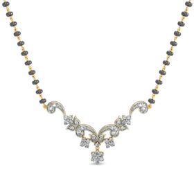 Timeless mangalsutra designs latest 0.604 Ct Diamond Solid 14K Yellow Gold
