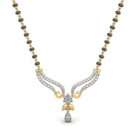 Brilliant mangalsutra designs 0.395 Ct Diamond Solid 14K Yellow Gold