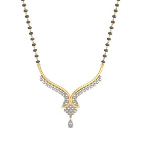 Casual mangalsutra designs latest 0.375 Ct Diamond Solid 14K Yellow Gold