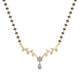 Sparking gold mangalsutra 0.19 Ct Diamond Solid 14K Yellow Gold