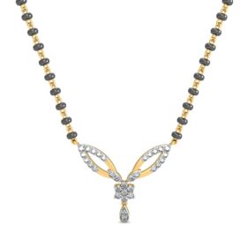 Shimmering mangalsutra designs 0.315 Ct Diamond Solid 14K Yellow Gold