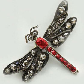 vintage style brooches 1.17 Tcw Ruby Rose Cut Diamond 925 Sterling Silver vintage style jewellery