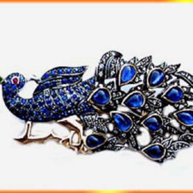 victorian brooch 3.53 Tcw Emerald, Ruby, Sapphire Rose Cut Diamond 925 Sterling Silver vintage jewelry