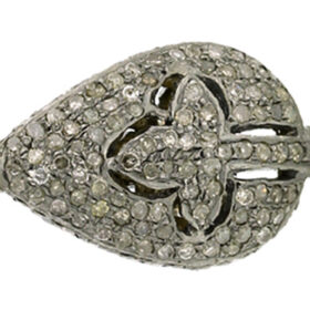 vintage beads 1 Tcw  Rose Cut Diamond 925 Sterling Silver vintage art deco jewelry