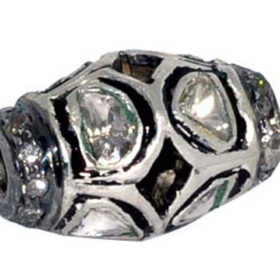 diamond beads 0.56 Tcw  Rose Cut Diamond 925 Sterling Silver vintage jewelry