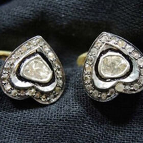 sterling silver cufflinks 1.05 Tcw  Rose Cut Diamond 925 Sterling Silver vintage jewelry