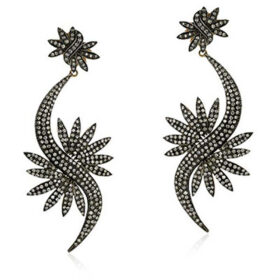 victorian earrings 5.1 Tcw  Rose Cut Diamond 925 Sterling Silver vintage art deco jewelry