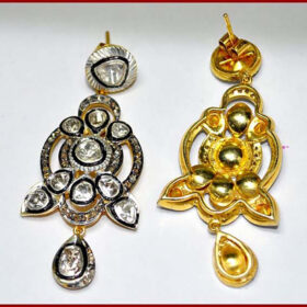 vintage earrings 2.7 Tcw  Rose Cut Diamond 925 Sterling Silver vintage diamond jewelry