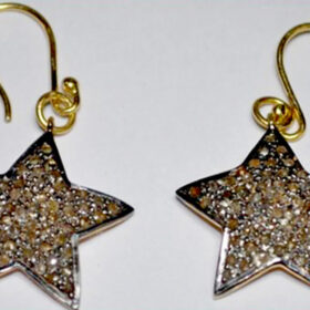 vintage earrings 2 Tcw  Rose Cut Diamond 925 Sterling Silver antique jewelry