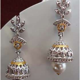 rose cut earrings 4.65 Tcw Pearl Rose Cut Diamond 925 Sterling Silver vintage style jewelry