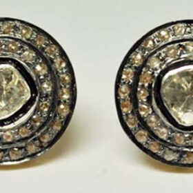 victorian earrings 1.5 Tcw  Rose Cut Diamond 925 Sterling Silver vintage art deco jewelry