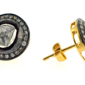 victorian earrings 1.4 Tcw  Rose Cut Diamond 925 Sterling Silver vintage art deco jewelry