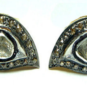 vintage earrings 0.58 Tcw  Rose Cut Diamond 925 Sterling Silver vintage diamond jewelry