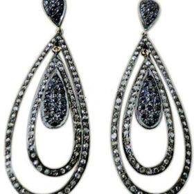 rose cut earrings 4 Tcw  Rose Cut Diamond 925 Sterling Silver vintage style jewelry