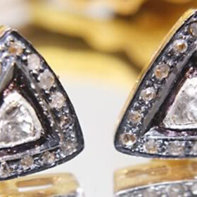 victorian earrings 0.6 Tcw  Rose Cut Diamond 925 Sterling Silver vintage art deco jewelry