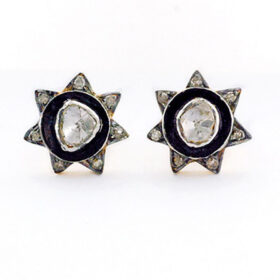 vintage earrings 0.5 Tcw  Rose Cut Diamond 925 Sterling Silver vintage diamond jewelry