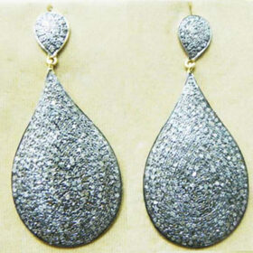 polki earrings 4.5 Tcw  Rose Cut Diamond 925 Sterling Silver vintage art deco jewelry