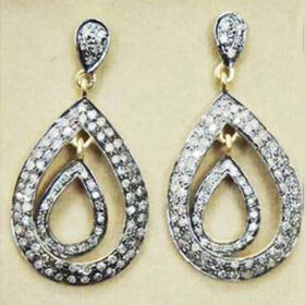 rose cut earrings 3 Tcw  Rose Cut Diamond 925 Sterling Silver victorian jewelry