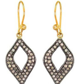 vintage earrings 2.2 Tcw  Rose Cut Diamond 925 Sterling Silver art deco jewelry