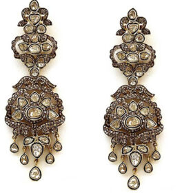 victorian earrings 6 Tcw  Rose Cut Diamond 925 Sterling Silver vintage jewelry