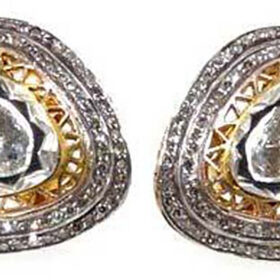 rose cut earrings 1.55 Tcw  Rose Cut Diamond 925 Sterling Silver antique vintage jewelry