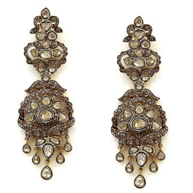 victorian earrings 5.05 Tcw  Rose Cut Diamond 925 Sterling Silver fine antique jewelry