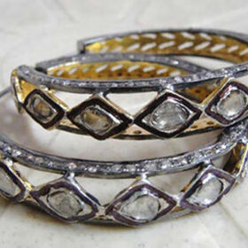 vintage earrings 3.7 Tcw  Rose Cut Diamond 925 Sterling Silver art deco jewelry