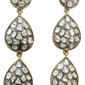 polki earrings 4 Tcw  Rose Cut Diamond 925 Sterling Silver fine antique jewelry