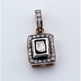 silver pendant 0.66 Tcw  Rose Cut Diamond 925 Sterling Silver vintage diamond jewelry