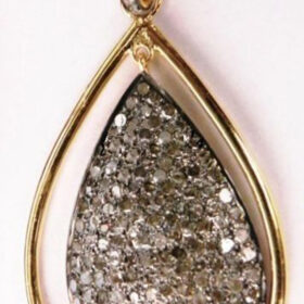 victorian pendant 1.66 Tcw  Rose Cut Diamond 925 Sterling Silver vintage style jewelry