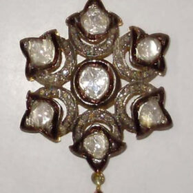 vintage pendant 1.12 Tcw  Rose Cut Diamond 925 Sterling Silver fine antique jewelry